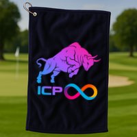 Internet Computer Icp Cryptocurrency Logo Bull Run Golf Towel