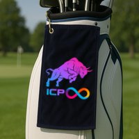 Internet Computer Icp Cryptocurrency Logo Bull Run Golf Towel