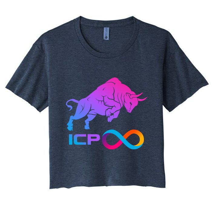 Internet Computer Icp Cryptocurrency Logo Bull Run Crop Top