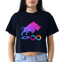 Internet Computer Icp Cryptocurrency Logo Bull Run Crop Top