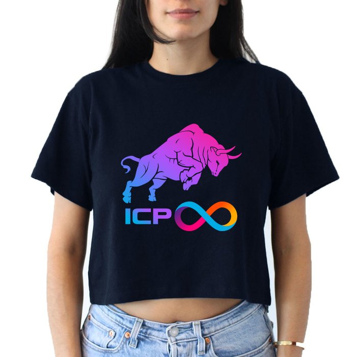 Internet Computer Icp Cryptocurrency Logo Bull Run Crop Top