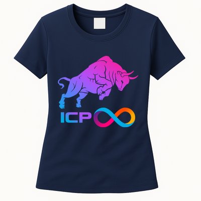 Internet Computer Icp Cryptocurrency Logo Bull Run Women's T-Shirt