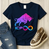 Internet Computer Icp Cryptocurrency Logo Bull Run Womens T-Shirt