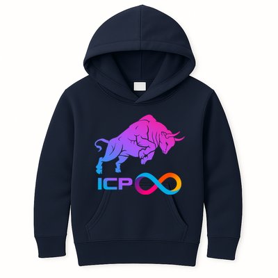 Internet Computer Icp Cryptocurrency Logo Bull Run Kids Hoodie