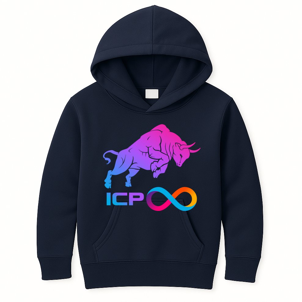 Internet Computer Icp Cryptocurrency Logo Bull Run Kids Hoodie