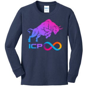 Internet Computer Icp Cryptocurrency Logo Bull Run Kids Long Sleeve Shirt