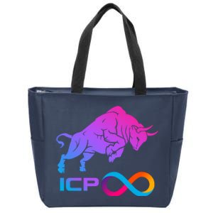 Internet Computer Icp Cryptocurrency Logo Bull Run Zip Tote Bag