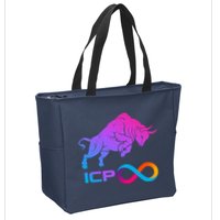 Internet Computer Icp Cryptocurrency Logo Bull Run Zip Tote Bag