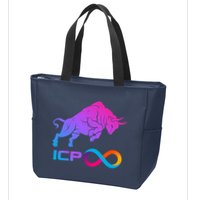 Internet Computer Icp Cryptocurrency Logo Bull Run Zip Tote Bag