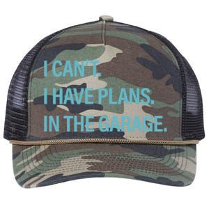 I Can't I Have Plans In The Garage Gift Retro Rope Trucker Hat Cap