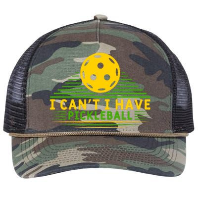 I Can't I Have Pickleball Paddles Sport Gift Pickleball Team Retro Rope Trucker Hat Cap