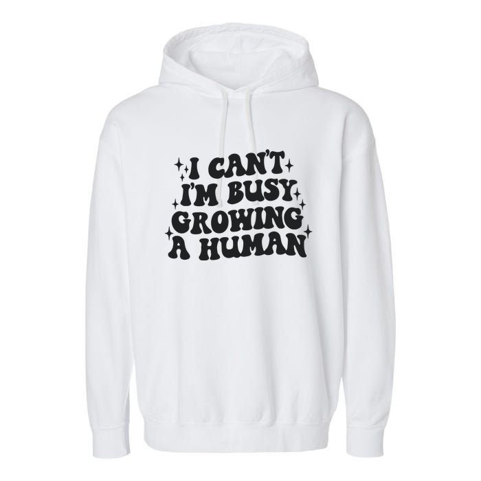 I Cant Im Busy Growing A Human Garment-Dyed Fleece Hoodie