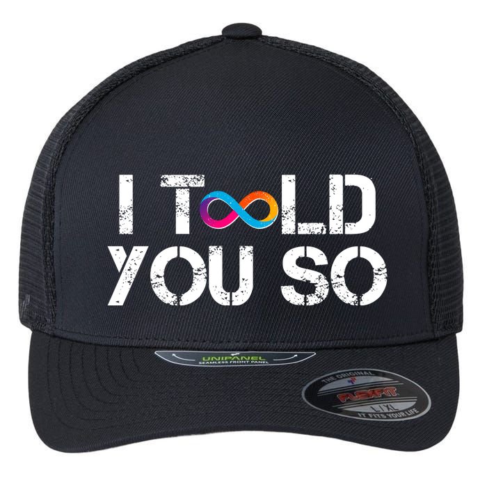 Internet Computer Icp Cryptocurrency Logo I Told You So Flexfit Unipanel Trucker Cap