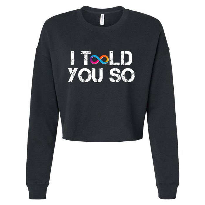 Internet Computer Icp Cryptocurrency Logo I Told You So Cropped Pullover Crew