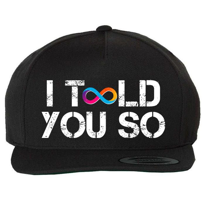 Internet Computer Icp Cryptocurrency Logo I Told You So Wool Snapback Cap