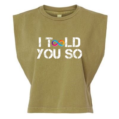 Internet Computer Icp Cryptocurrency Logo I Told You So Garment-Dyed Women's Muscle Tee