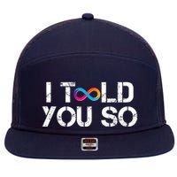 Internet Computer Icp Cryptocurrency Logo I Told You So 7 Panel Mesh Trucker Snapback Hat