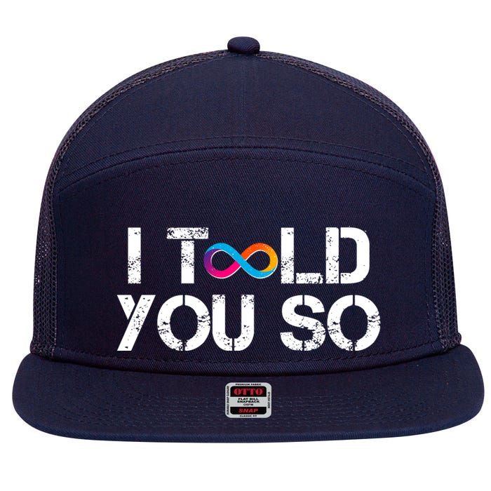 Internet Computer Icp Cryptocurrency Logo I Told You So 7 Panel Mesh Trucker Snapback Hat