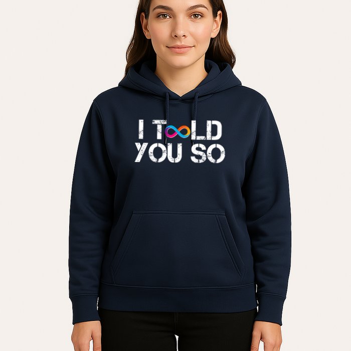 Internet Computer Icp Cryptocurrency Logo I Told You So Hoodie