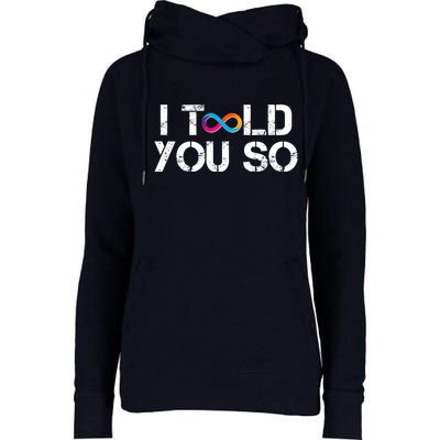 Internet Computer Icp Cryptocurrency Logo I Told You So Womens Funnel Neck Pullover Hood