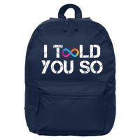 Internet Computer Icp Cryptocurrency Logo I Told You So 16 in Basic Backpack