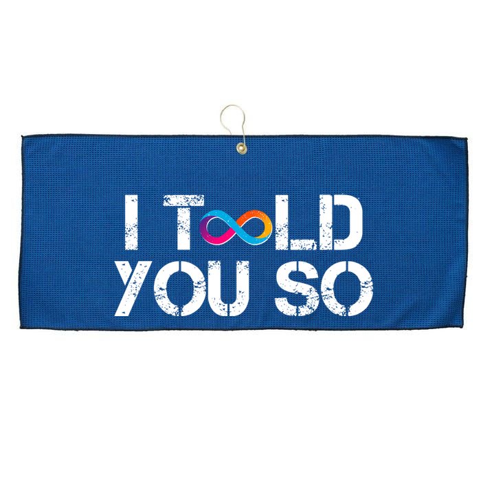 Internet Computer Icp Cryptocurrency Logo I Told You So Large Microfiber Waffle Golf Towel
