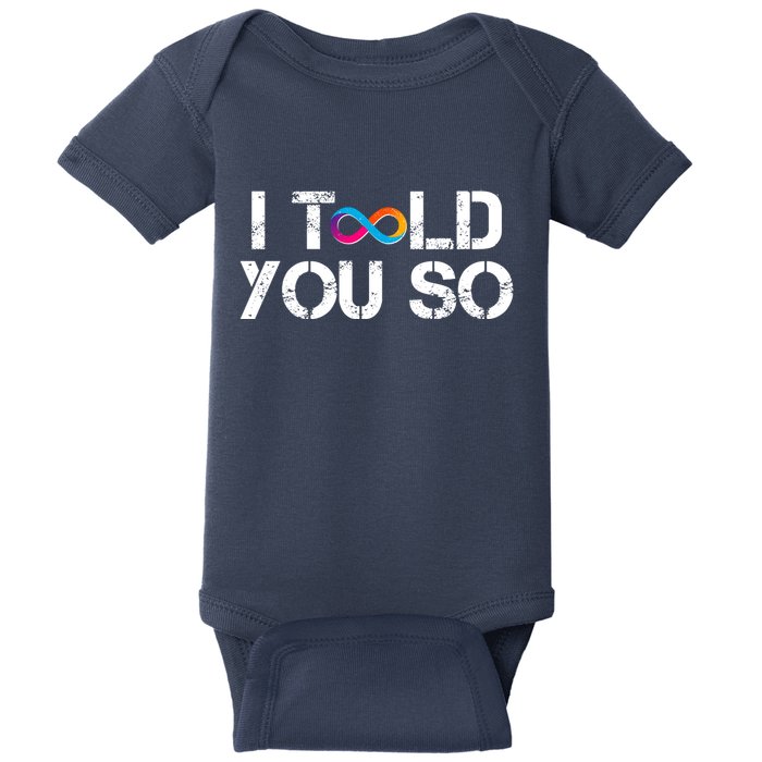 Internet Computer Icp Cryptocurrency Logo I Told You So Baby Bodysuit