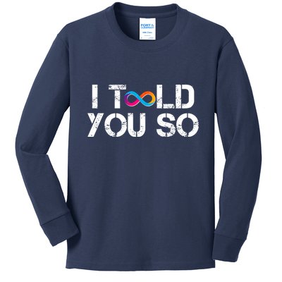 Internet Computer Icp Cryptocurrency Logo I Told You So Kids Long Sleeve Shirt