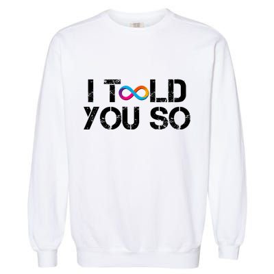 Internet Computer Icp Cryptocurrency Logo I Told You So Garment-Dyed Sweatshirt
