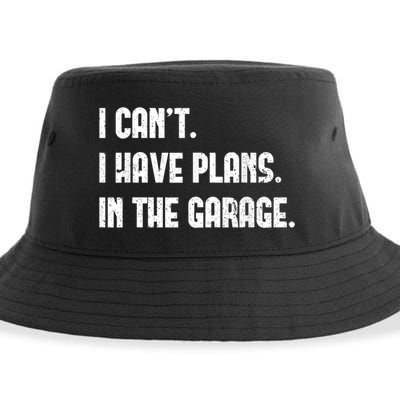 I Cant I Have Plans In The Garage Fathers Day Car Mechanics Short Sleeve Sustainable Bucket Hat