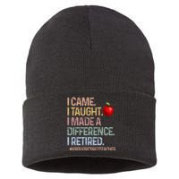 I Came I Taught I Made A Difference I Retired Sustainable Knit Beanie