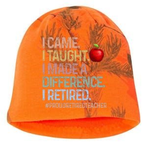 I Came I Taught I Made A Difference I Retired Kati - Camo Knit Beanie