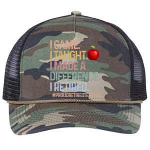 I Came I Taught I Made A Difference I Retired Retro Rope Trucker Hat Cap