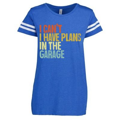 I Can't I Have Plans In The Garage Distressed Gift Enza Ladies Jersey Football T-Shirt