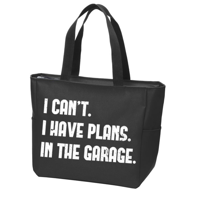 I Cant I Have Plans In The Garage Fathers Day Car Mechanics Short Zip Tote Bag