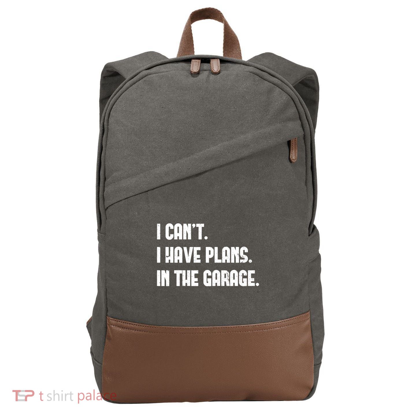 I Cant I Have Plans In The Garage Fathers Day Car Mechanics Short Cotton Canvas Backpack