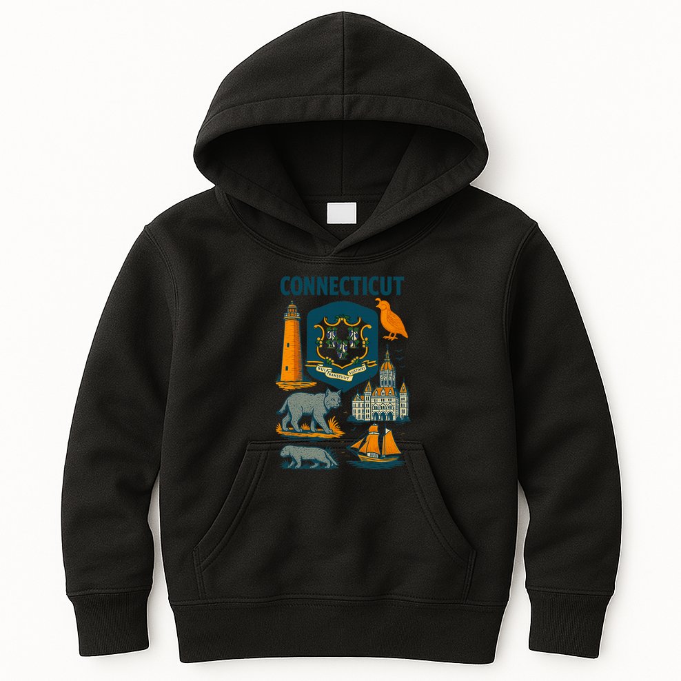 Iconic Connecticut Kids Hoodie