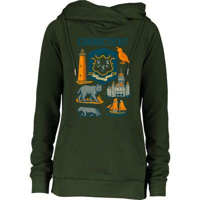 Iconic Connecticut Womens Funnel Neck Pullover Hood
