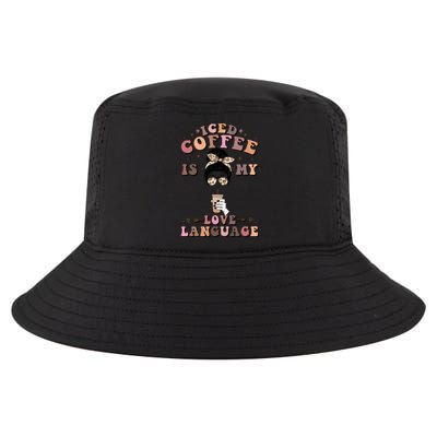 Iced Coffee Is My Love Language Cold Brew Coffee Retro Quote Gift Cool Comfort Performance Bucket Hat