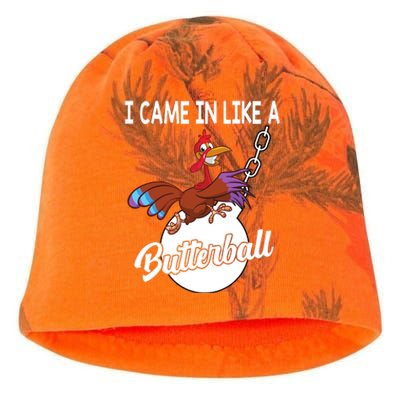 I Came In Like A Butterball Funny Thanksgiving Kati - Camo Knit Beanie