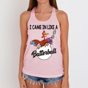 I Came In Like A Butterball Funny Thanksgiving Women's Knotted Racerback Tank