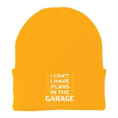 I Can't I Have Plans In The Garage Funny Car Mechanic Dad Gift Knit Cap Winter Beanie