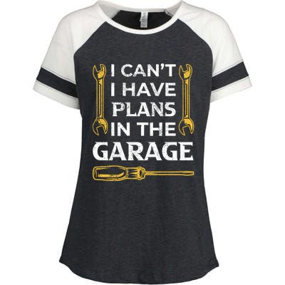 I Can't I Have Plans In The Garage Funny Car Mechanic Dad Gift Enza Ladies Jersey Colorblock Tee