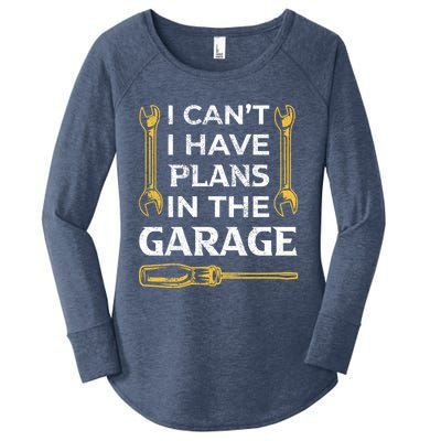 I Can't I Have Plans In The Garage Funny Car Mechanic Dad Gift Women's Perfect Tri Tunic Long Sleeve Shirt