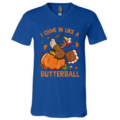 I Came In Like Butterball Funny Thanksgiving Turkey Costume Long Sleeve V-Neck T-Shirt