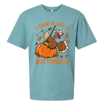 I Came In Like Butterball Funny Thanksgiving Turkey Costume Long Sleeve Sueded Cloud Jersey T-Shirt