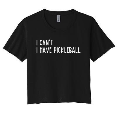 I Can't I Have Pickleball Peace Love Pickleball Coach Women's Crop Top Tee