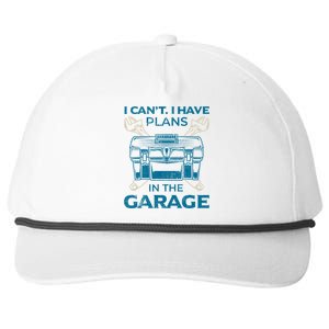 I Can't I Have Plans In The Garage Funny Car Mechanic Dad Funny Gift Snapback Five-Panel Rope Hat