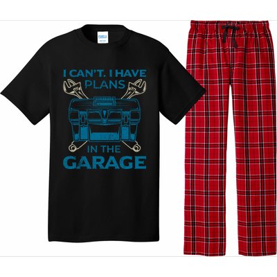 I Can't I Have Plans In The Garage Funny Car Mechanic Dad Funny Gift Pajama Set