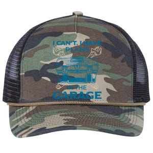 I Can't I Have Plans In The Garage Funny Car Mechanic Dad Funny Gift Retro Rope Trucker Hat Cap